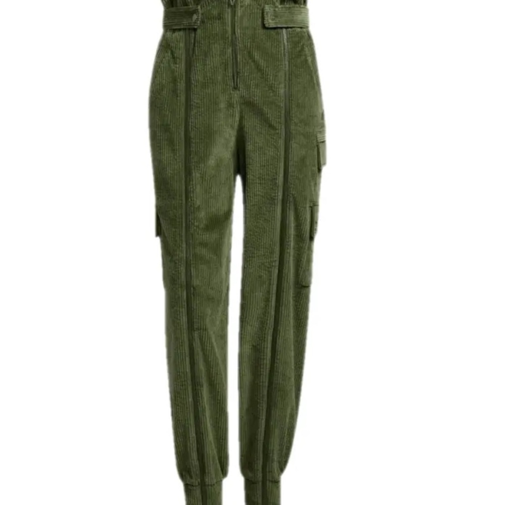 Adidas X IVY PARK Green Corduroy Pants with Jogger Style (Unisex)